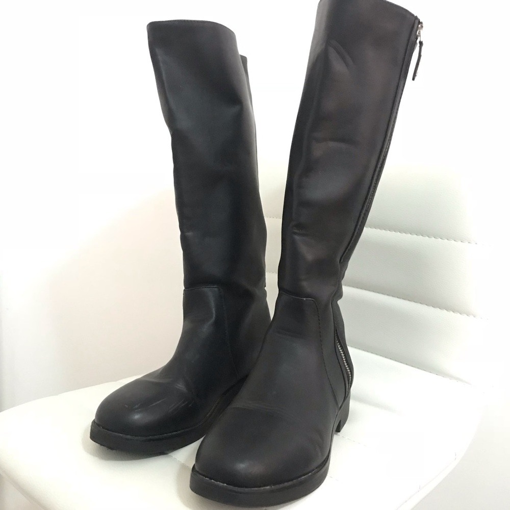 Bershka Knee High Black Boots